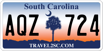 SC license plate AQZ724