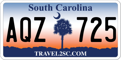 SC license plate AQZ725