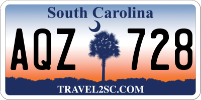 SC license plate AQZ728