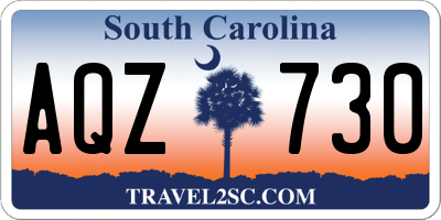 SC license plate AQZ730