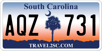 SC license plate AQZ731