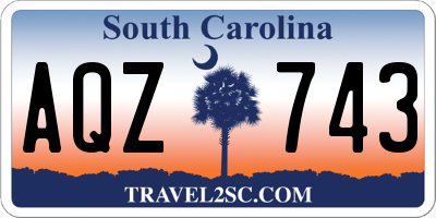 SC license plate AQZ743