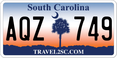 SC license plate AQZ749