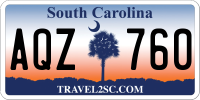 SC license plate AQZ760