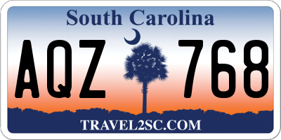 SC license plate AQZ768