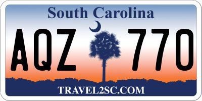 SC license plate AQZ770