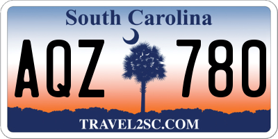 SC license plate AQZ780