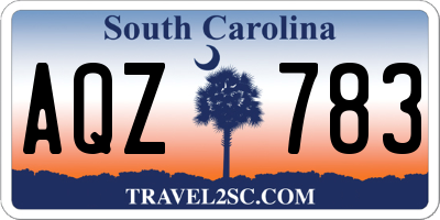 SC license plate AQZ783