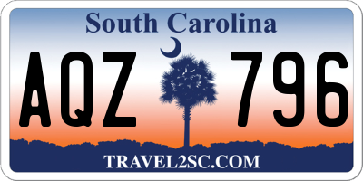 SC license plate AQZ796