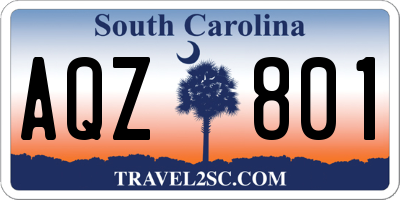 SC license plate AQZ801