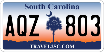 SC license plate AQZ803