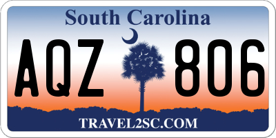 SC license plate AQZ806