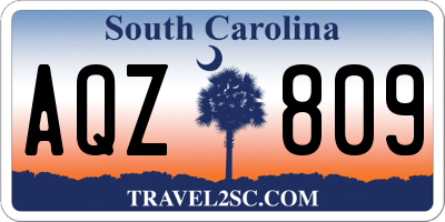 SC license plate AQZ809