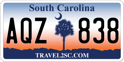 SC license plate AQZ838