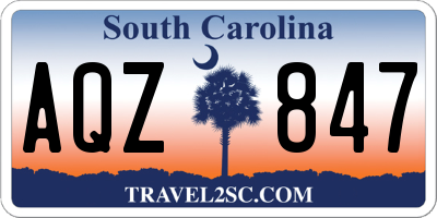 SC license plate AQZ847
