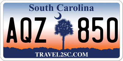 SC license plate AQZ850