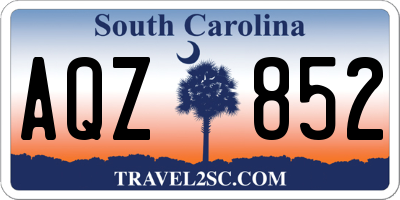 SC license plate AQZ852