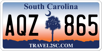 SC license plate AQZ865