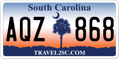 SC license plate AQZ868