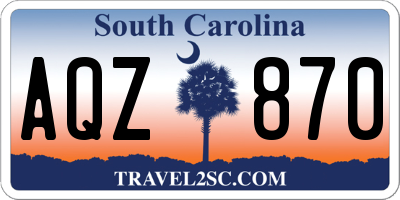 SC license plate AQZ870