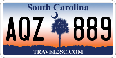SC license plate AQZ889
