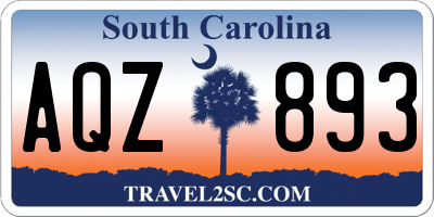 SC license plate AQZ893