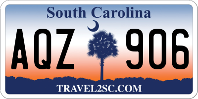 SC license plate AQZ906
