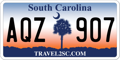 SC license plate AQZ907