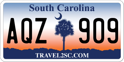 SC license plate AQZ909