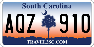 SC license plate AQZ910