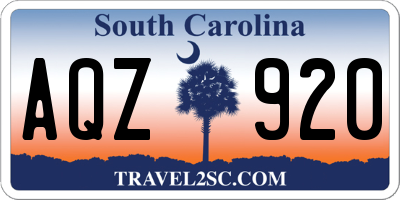 SC license plate AQZ920