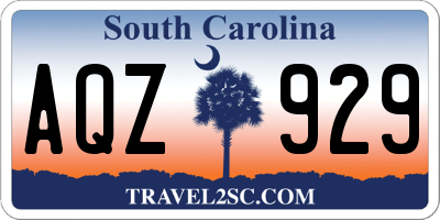 SC license plate AQZ929