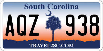 SC license plate AQZ938