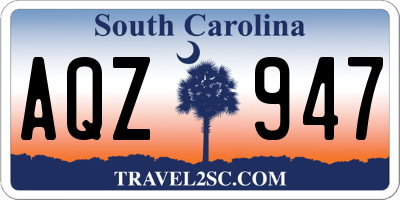 SC license plate AQZ947