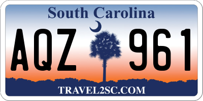 SC license plate AQZ961