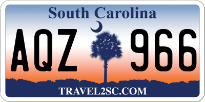SC license plate AQZ966