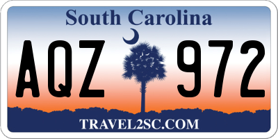 SC license plate AQZ972