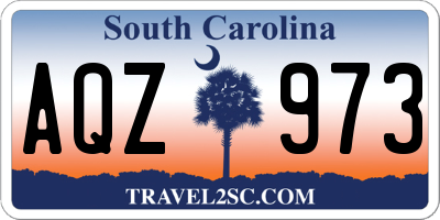 SC license plate AQZ973