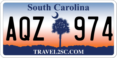 SC license plate AQZ974