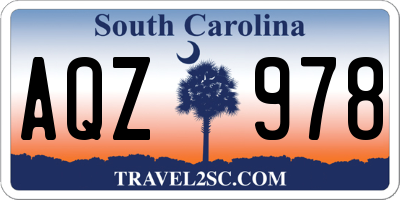 SC license plate AQZ978