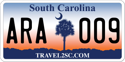 SC license plate ARA009