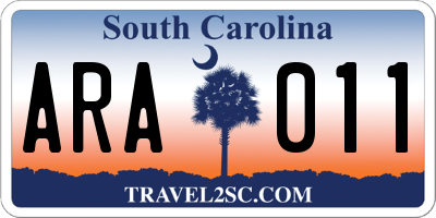 SC license plate ARA011