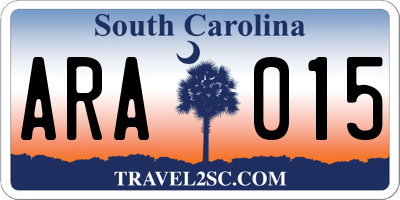 SC license plate ARA015