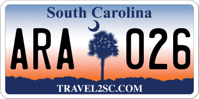 SC license plate ARA026