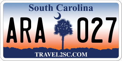 SC license plate ARA027