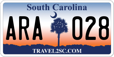 SC license plate ARA028