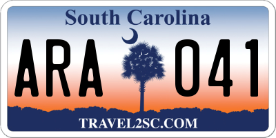 SC license plate ARA041
