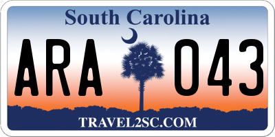 SC license plate ARA043