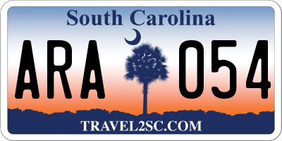 SC license plate ARA054