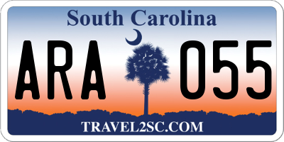 SC license plate ARA055
